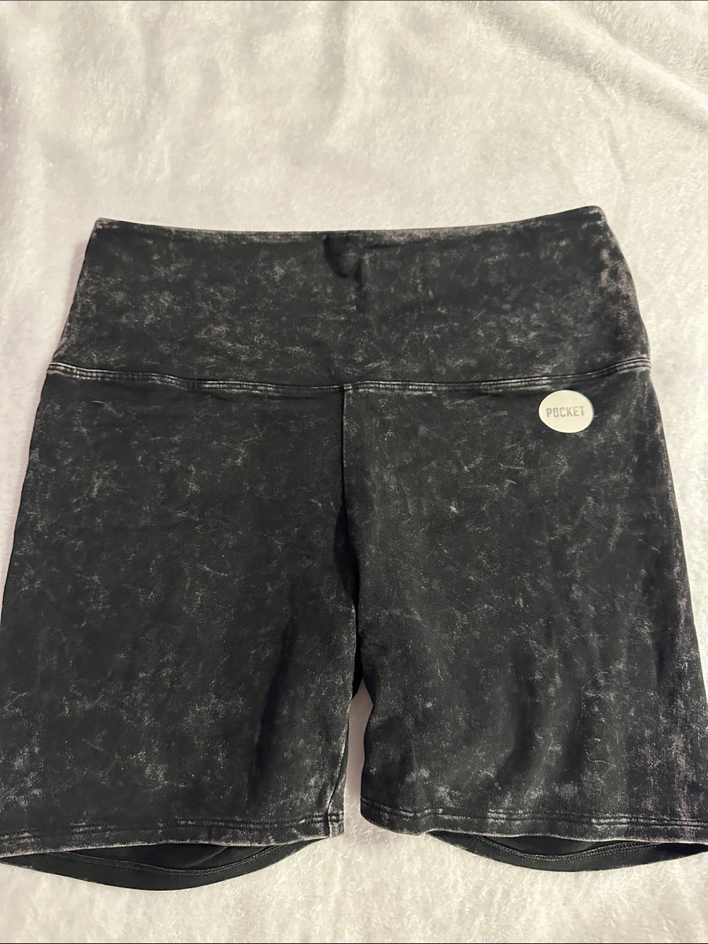 PINK Victoria's Secret Black Acid-Wash Bike Shorts